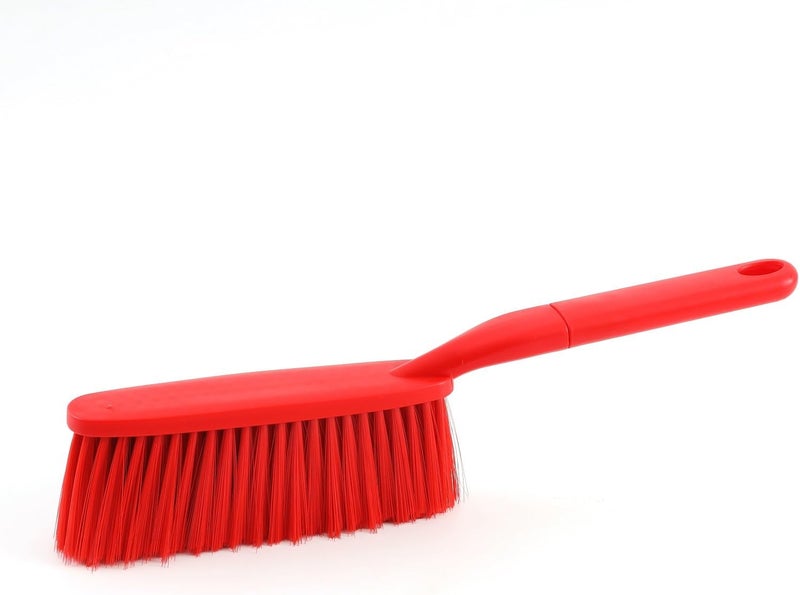 kagyuan 1 Pack 15" Hand Broom Brush,Soft Bristle Cleaning Brush,Crumb Debris Sweeping Brush,Dusting Brush,Comfort for Bed Car Couch Desk Sofa Furniture Clothes,Small Particles Hair Remover(Red) - Image 1
